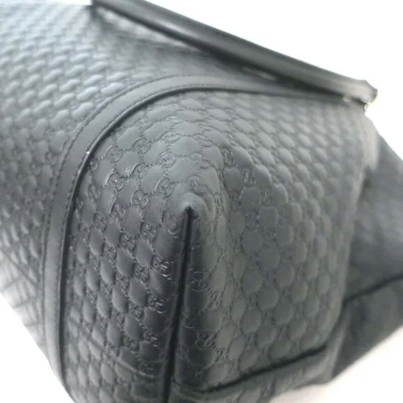 Gucci Outlet Microguccissima Joy Tote Black Leather Large Shoulder Bag - Picture 10 of 13